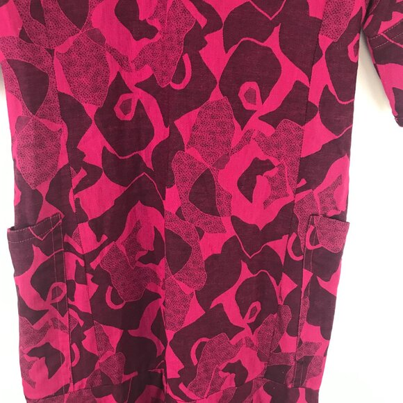 VTG 1980 Bernard Cowan dress women's 5/6 cotton pink/black maxi tiered holiday - Picture 8 of 12
